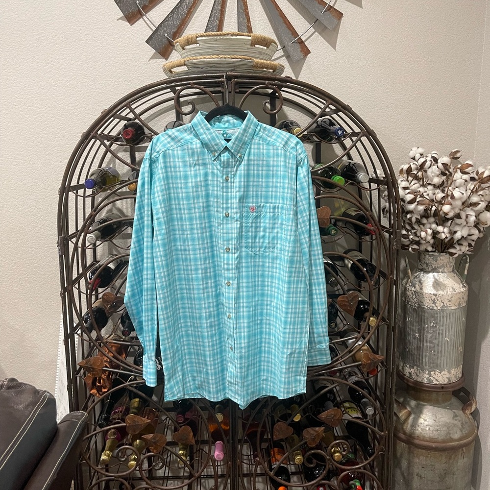 Ariat Pro Men’s Teal Checkered Men's Shirt
